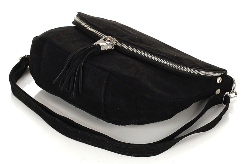 Vera Pelle Włoska zamszowa listonoszka z frędzlem