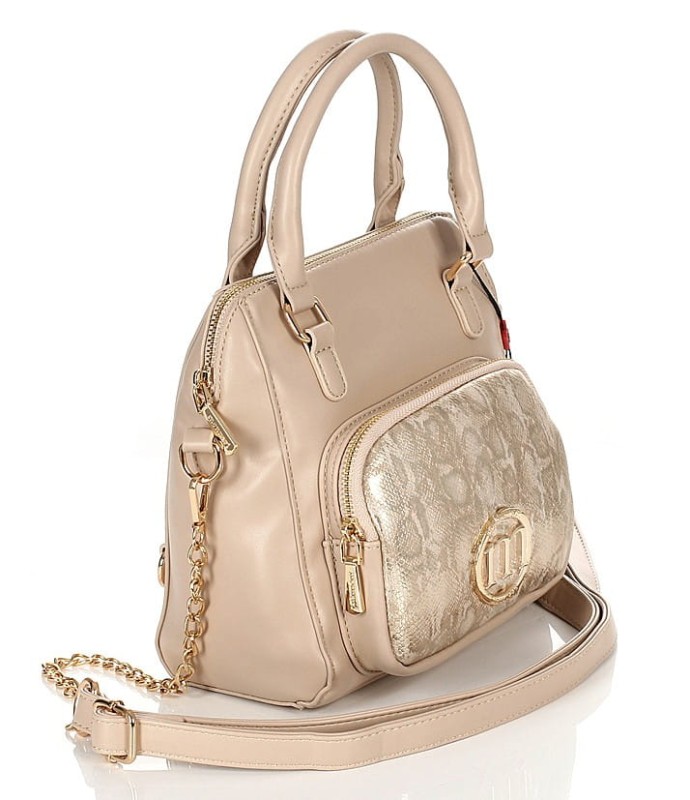 Monnari Beżowa zgrabna torebka Listonoszka Plecak 3w1