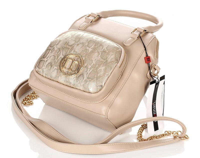 Monnari Beżowa zgrabna torebka Listonoszka Plecak 3w1