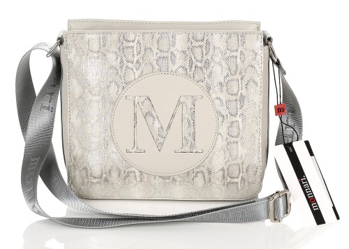 MONNARI Efektowna szara listonoszka Srebrny Wąż