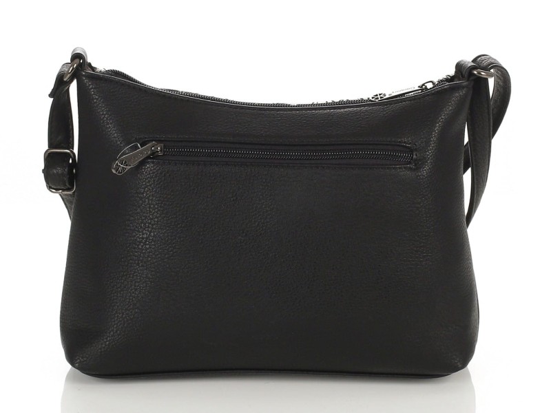 Gallantry Paris Czarna torebka listonoszka Kwiaty