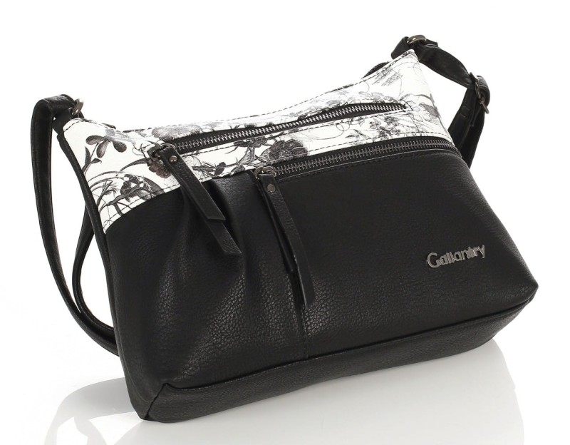 Gallantry Paris Czarna torebka listonoszka Kwiaty