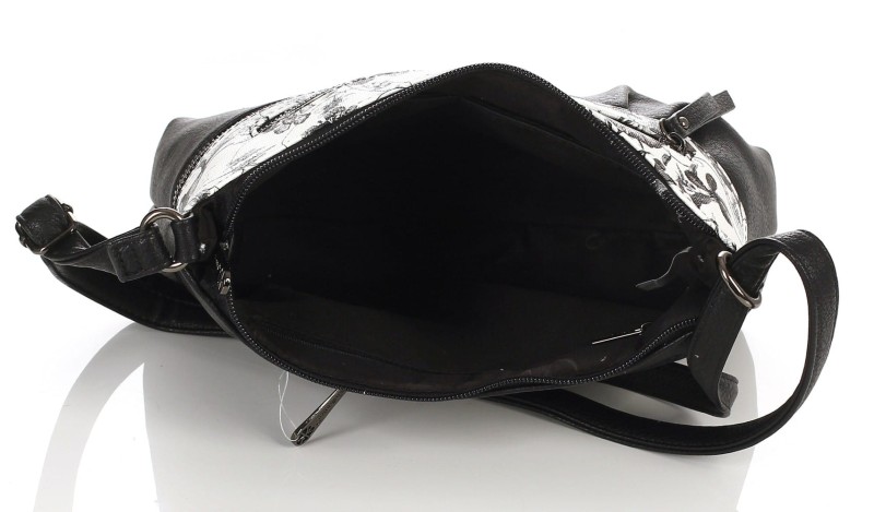 Gallantry Paris Czarna torebka listonoszka Kwiaty