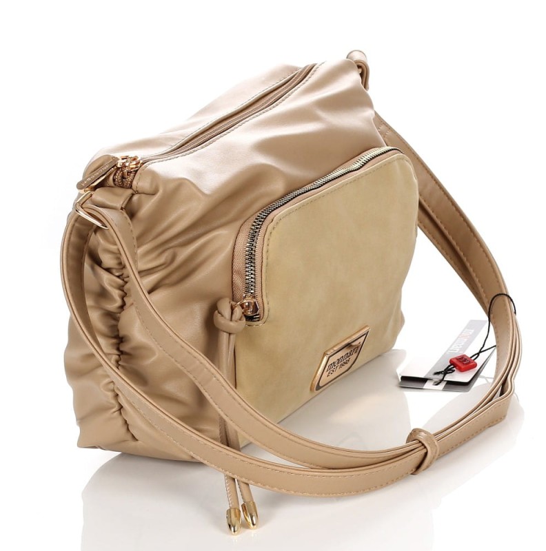 Monnari torebka listonoszka Wstawka zamsz Beżowa