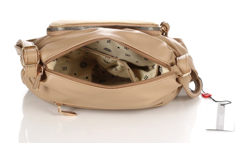 Monnari torebka listonoszka Wstawka zamsz Beżowa