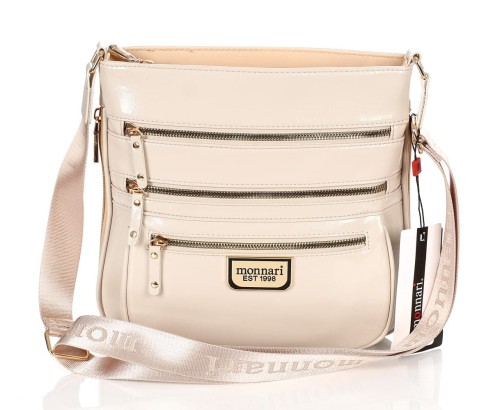 Monnari beżowa torebka listonoszka Dużo Kieszonek 