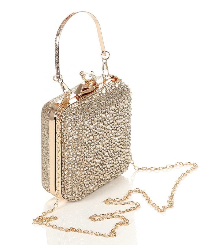 Piękna złota torebka wizytowa Kopertówka PUZDERKO