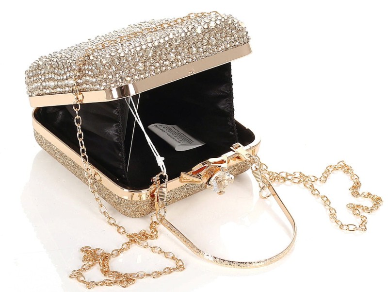 Piękna złota torebka wizytowa Kopertówka PUZDERKO