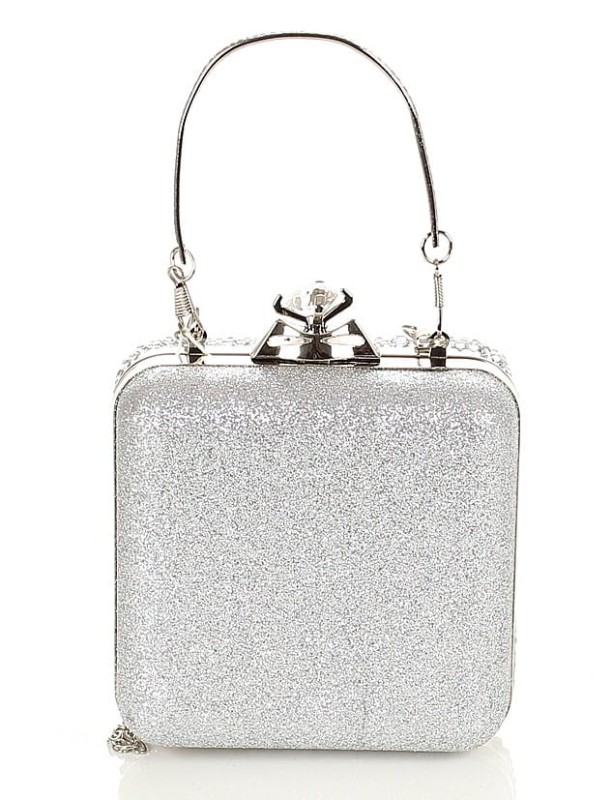 Piękna srebrna torebka wizytowa Kopertówka PUZDERKO