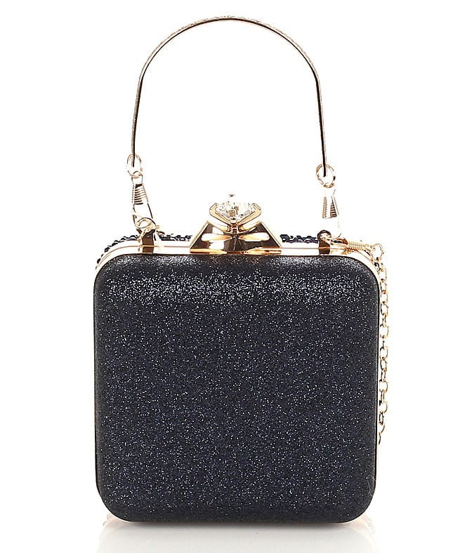 Piękna granatowa torebka wizytowa Kopertówka PUZDERKO