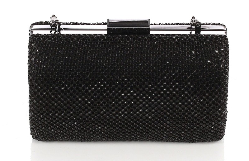 Czarna kopertówka torebka wizytowa na łańcuszku Puzderko