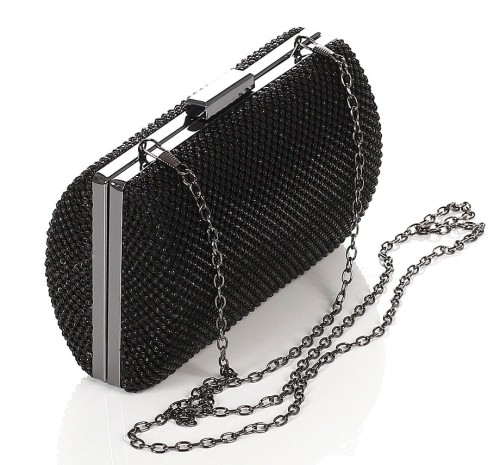 Czarna kopertówka torebka wizytowa na łańcuszku Puzderko 