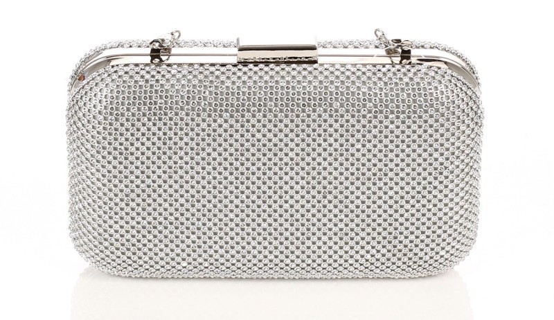 Srebrna kopertówka torebka wizytowa na łańcuszku Puzderko