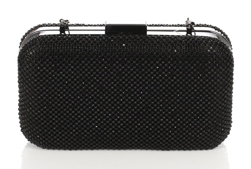 Czarna kopertówka torebka wizytowa na łańcuszku Puzderko