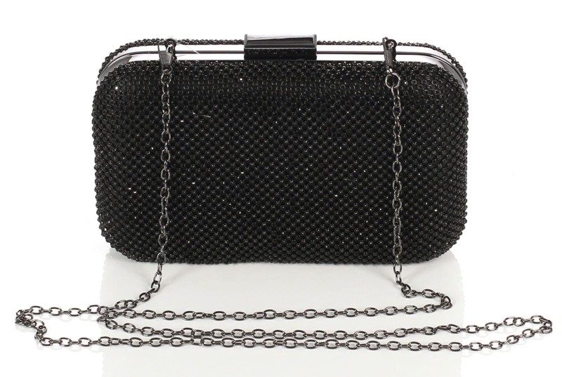 Czarna kopertówka torebka wizytowa na łańcuszku Puzderko