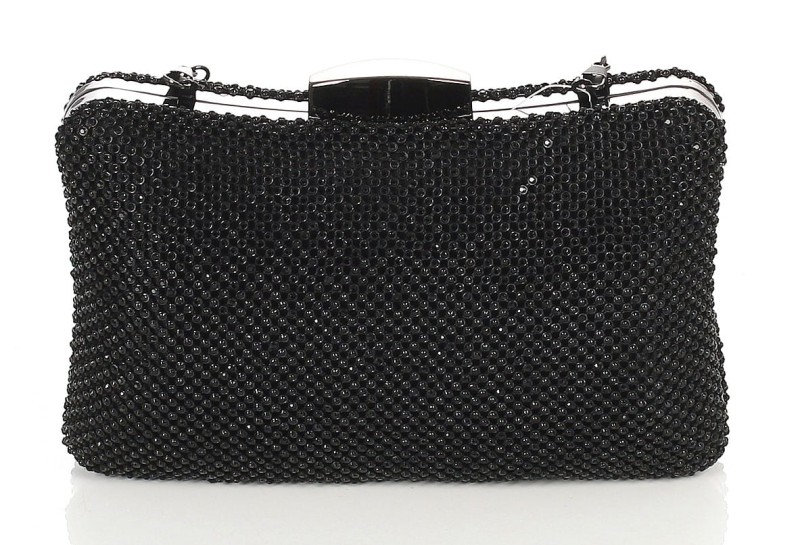 Czarna kopertówka torebka wizytowa na łańcuszku Puzderko