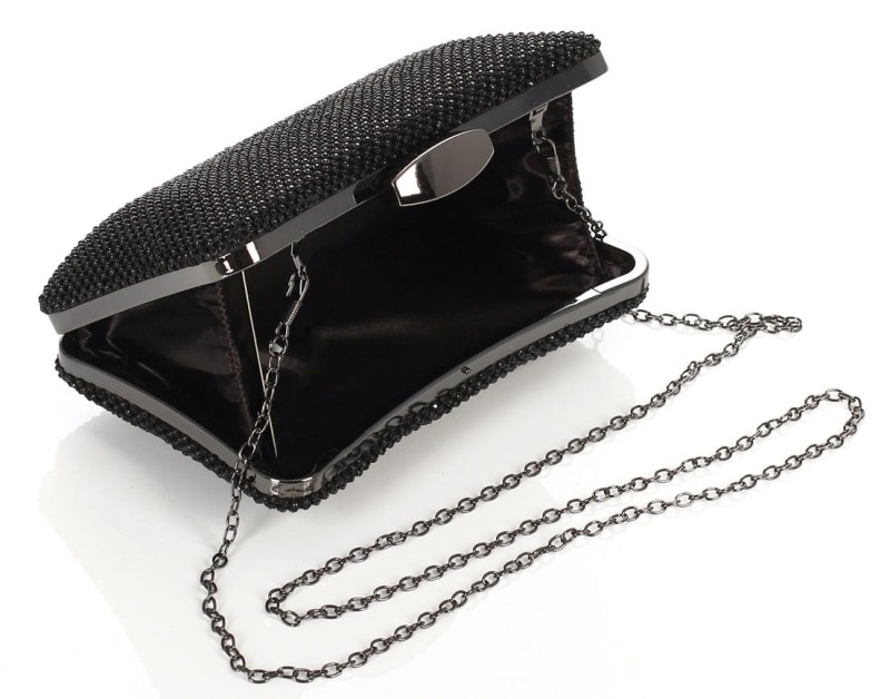 Czarna kopertówka torebka wizytowa na łańcuszku Puzderko