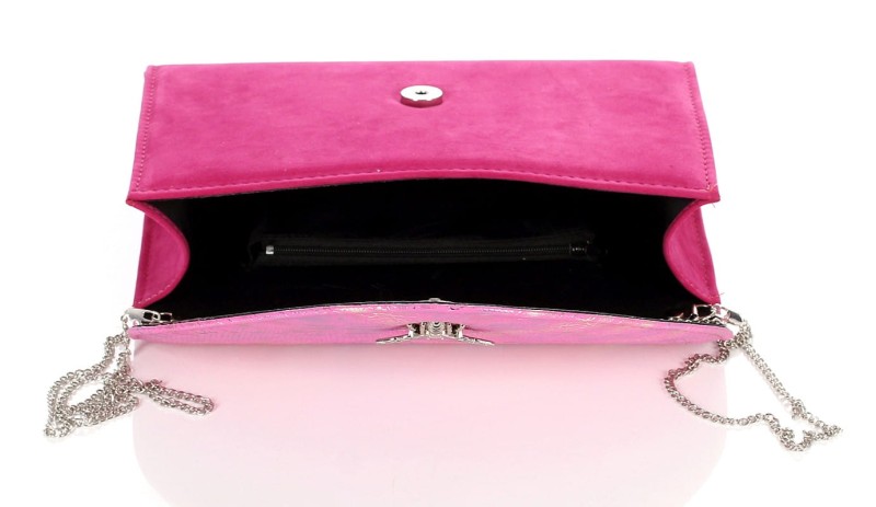 SALVARE Torebka kopertówka zamsz Fuksja