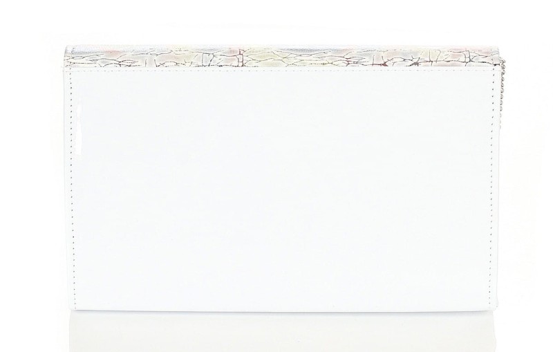 SALVARE Duża torebka kopertówka Biały lakier