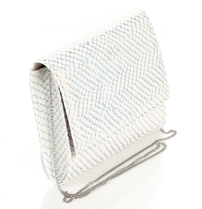 Salvare Świetna biało srebrna kopertówka na łańcuszku