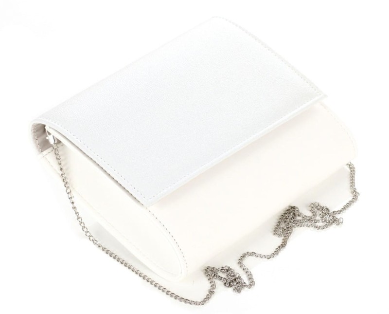 Salvare Świetna kopertówka na łańcuszku Biały + Srebro