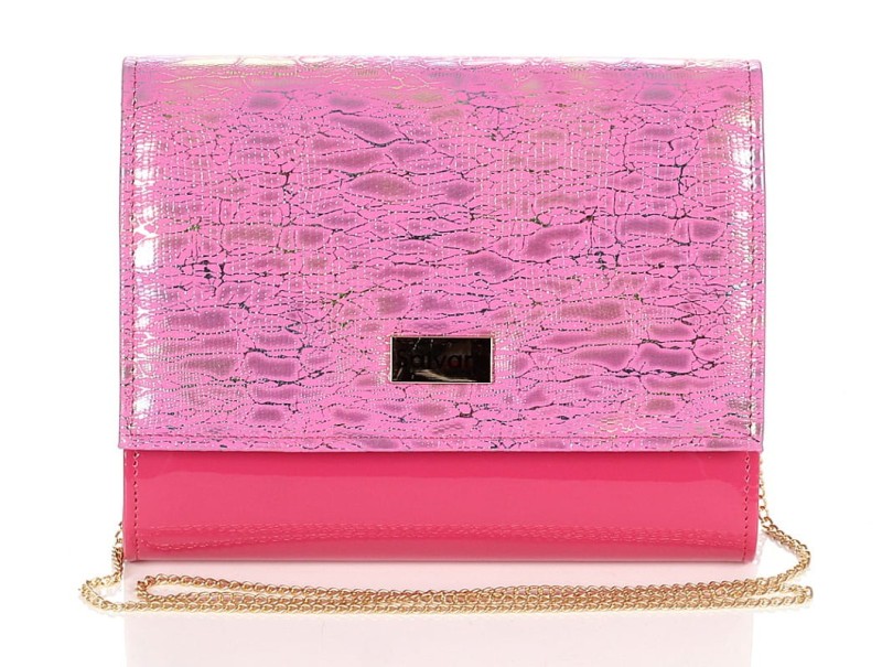 Salvare Świetna kopertówka na łańcuszku Lakier Fuksja