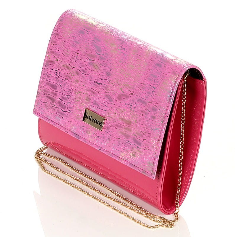 Salvare Świetna kopertówka na łańcuszku Lakier Fuksja