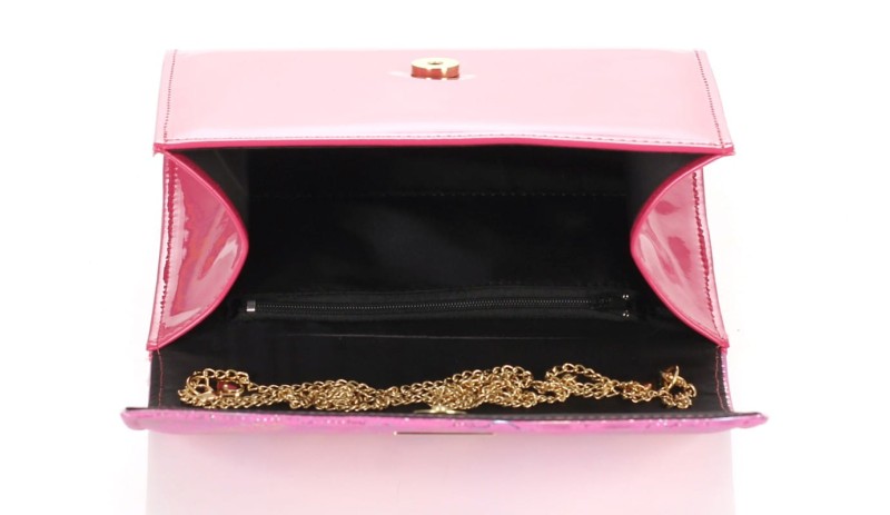 Salvare Świetna kopertówka na łańcuszku Lakier Fuksja