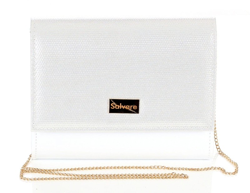 Salvare Świetna torebka kopertówka na łańcuszku Biała