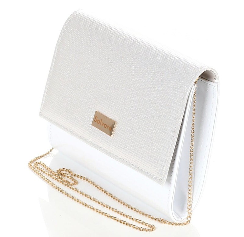 Salvare Świetna torebka kopertówka na łańcuszku Biała