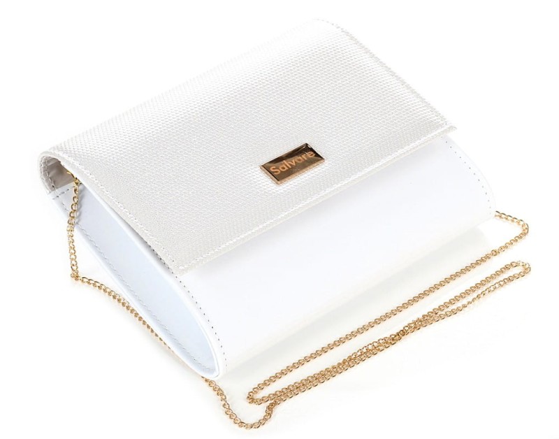 Salvare Świetna torebka kopertówka na łańcuszku Biała