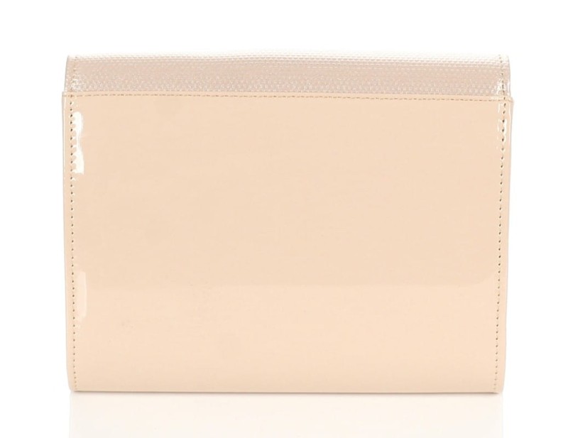 Salvare Świetna beżowa torebka kopertówka na łańcuszku