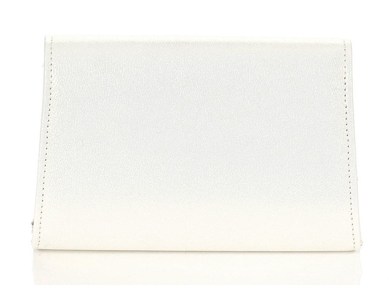 Salvare Zjawiskowa perłowa torebka kopertówka na łańcuszku