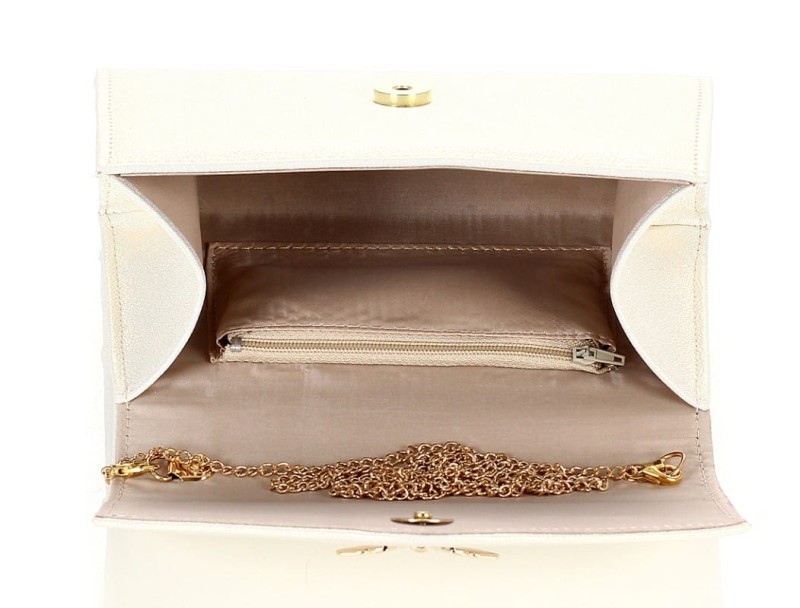 Salvare Zjawiskowa perłowa torebka kopertówka na łańcuszku