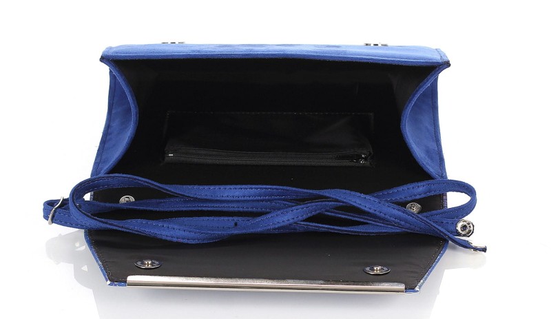 SALVARE Niebieska torebka kopertówka na pasku