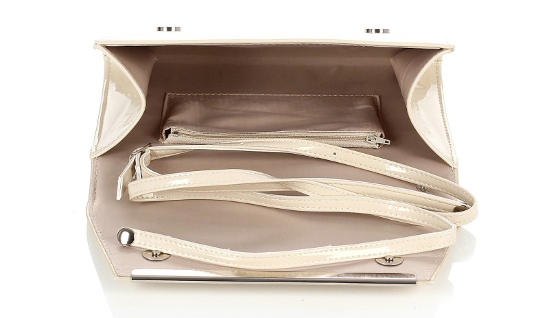 Duża beżowa torebka kopertówka na pasku