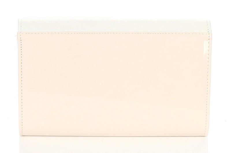 Duża jasno beżowa torebka kopertówka na pasku