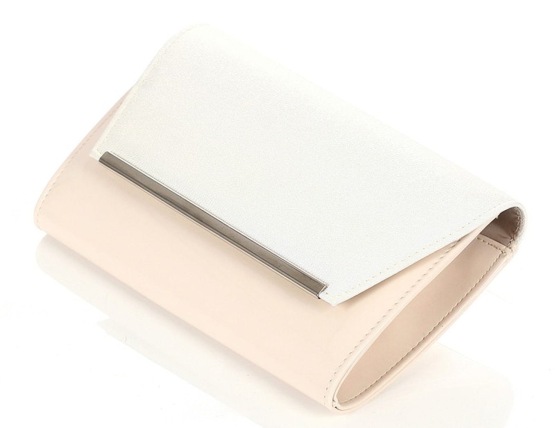 Duża jasno beżowa torebka kopertówka na pasku
