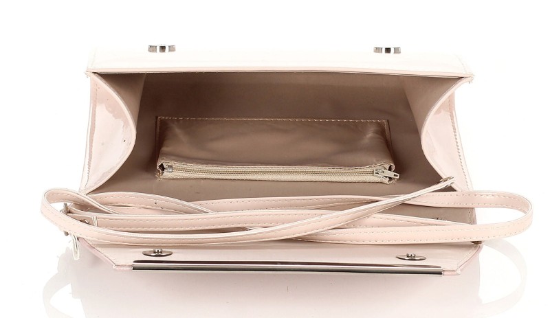 SALVARE Duża jasno różowa torebka kopertówka na pasku