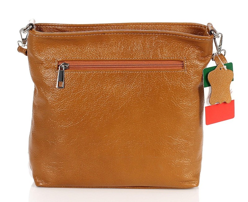 Vera Pelle Skórzana torebka listonoszka z kieszonkami