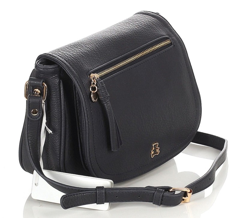 Torebka listonoszka z klapą granatowa Lulu Castagnette