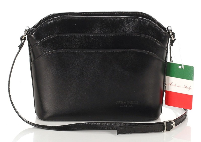 VERA PELLE ITALY Skórzana torebka listonoszka Elegancka Klasyczna