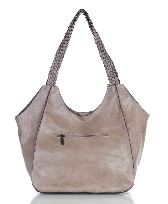 Pojemna torba damska na A4 Długie plecione rączki Przegroda w środku