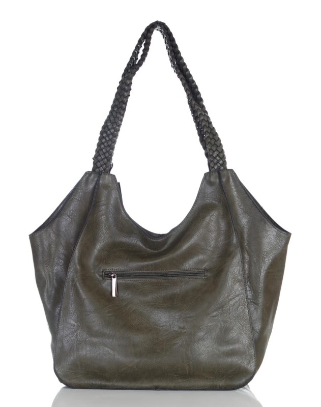 Pojemna torba damska na A4 Długie plecione rączki Przegroda w środku