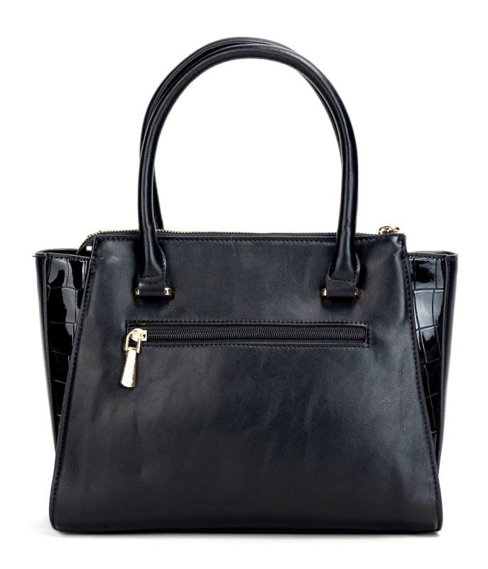 Monnari nieduża czarna torba shopper z rączkami i paskiem