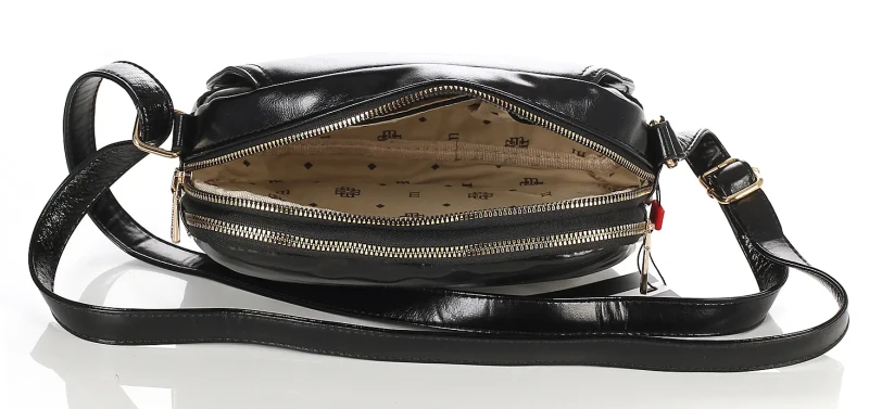 Czarna torebka listonoszka Monnari Dwie komory