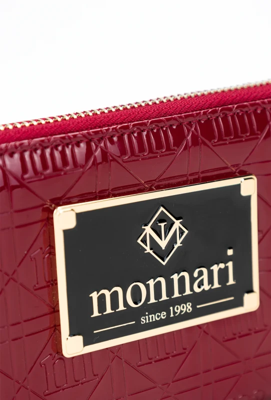 Czerwony portfel Monnari Skóra ekologiczna Piórnik Lakier