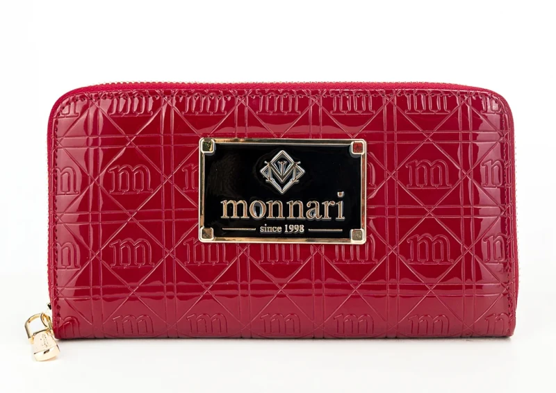 Czerwony portfel Monnari Skóra ekologiczna Piórnik Lakier