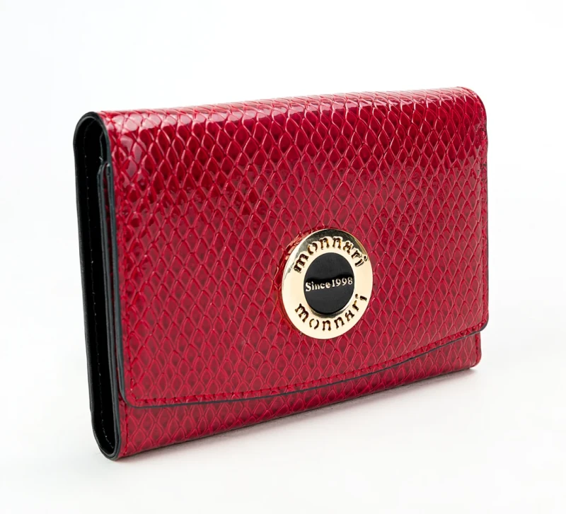 Czerwony portfel Monnari Skóra ekologiczna Lakier