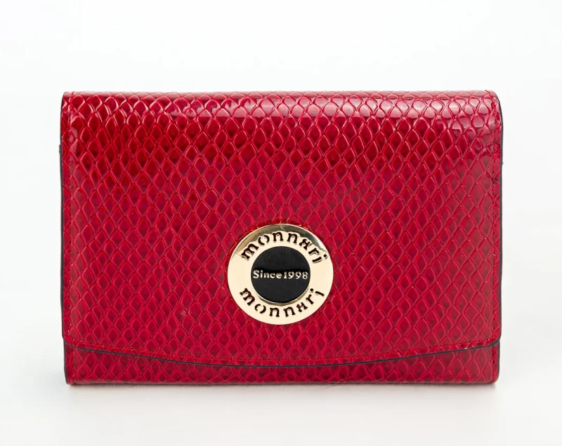 Czerwony portfel Monnari Skóra ekologiczna Lakier